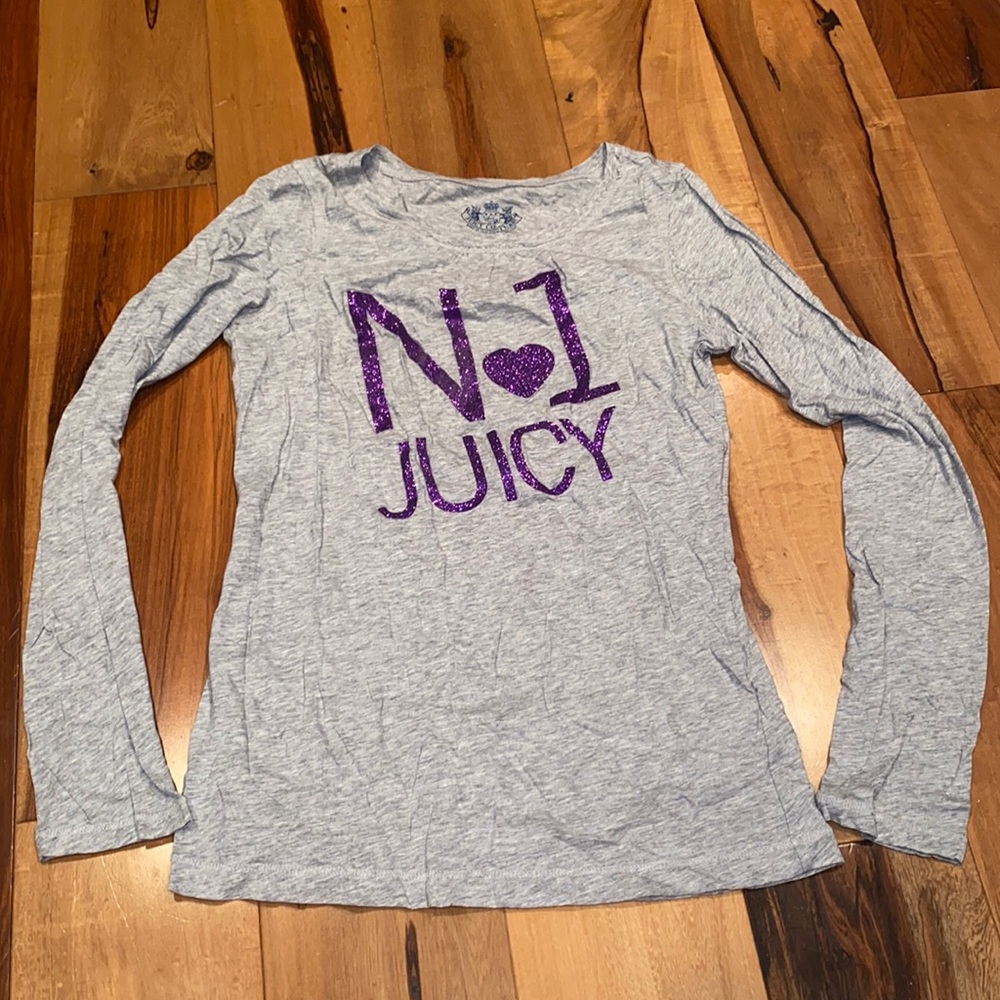 LIKE NEW- JUICY COUTURE VINTAGE LONG SLEEVE SPARKLY SHIRT ~ GIRLS SIZE 12 (L)